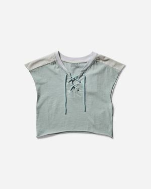 Guess Women S Piqué Mesh T-shirt Minty - Blue