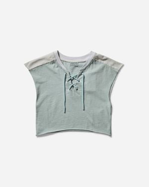 Guess Women S Piqué Mesh T-shirt Minty - Blue