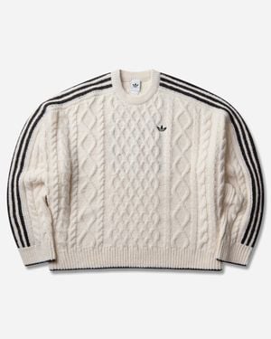 adidas Women S Cable Knit Sweater Core / Black - Gray
