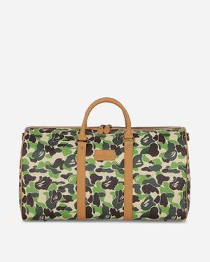 A Bathing Ape Abc Camo Pu Ostrich Boston Bag - Green
