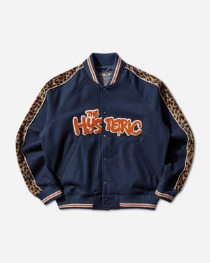 Hysteric Glamour Men S Bloody Hysteric Patch Stadium Jacket Blue