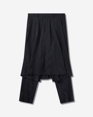 Comme des Garçons Men S Wool Gabardine Hybrid Skirt Trousers - Black