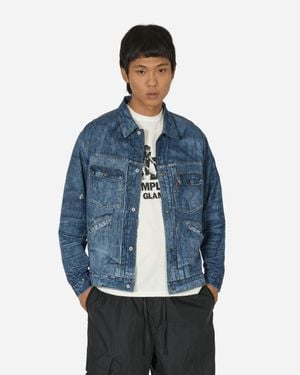 Hysteric Glamour Vintage Denim Transcription Trucker Jacket - Blue