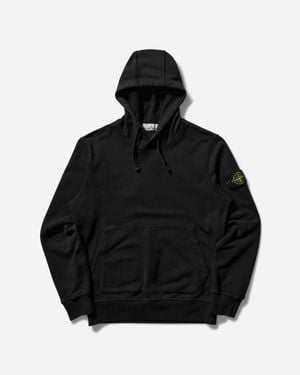 Stone Island Men S Garment Dyed Hooded Sweatshirt - Black