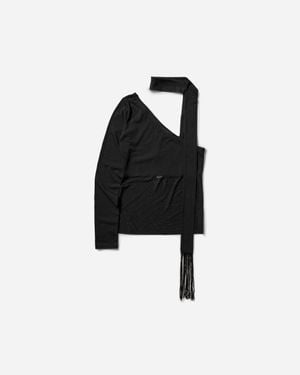 Nii HAI S Asymmetric Neck Tie Top - Black