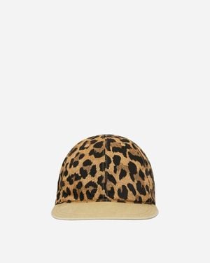 Kapital Cotton Herringbone Leopard Baseball Cap - Metallic