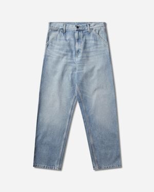 Carhartt S Single Knee Trousers (Heavy Worn Bleached) - Blue