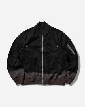 Sacai S Garment Dye Bomber Jacket - Black