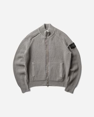 Stone Island S Mineral Dyed Zip-Up Cardigan - Grey