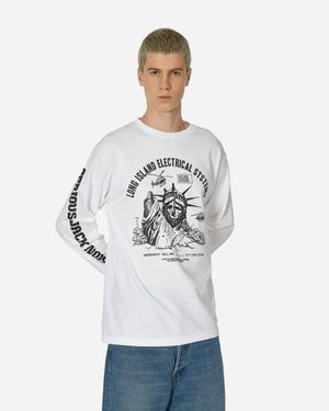 L.I.E.S. Records Statue Longsleeve T-Shirt - White