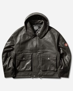 Cav Empt S Leather Zip Jacket - Black