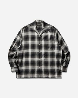 Wacko Maria Ombre Check Open Collar Shirt in Blue for Men | Lyst