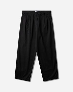 C.P. Company Men S Cotton Gabardine Boxy Pleats Trousers - Black