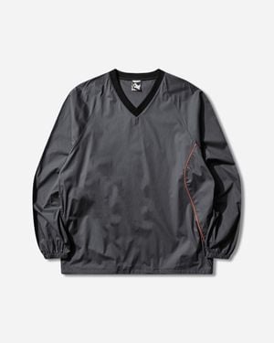 GR10K S Tirreno V Neck Top Charcoal - Grey