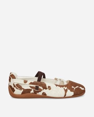 PUMA Women S Speedcat Ballet Cow Print Shoes Chocolate / Warm White - Brown