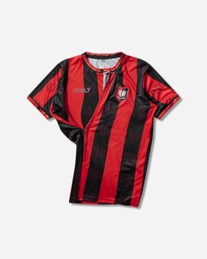 PROTOTYPES Women S Hook And Bar Football Tee Multicolour - Red