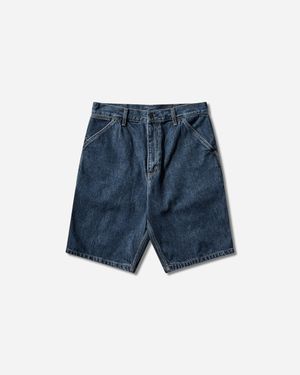 Carhartt Men S Single Knee Shorts (stone Washed) - Blue