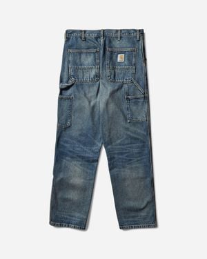 Carhartt Men S Double Knee Trousers (worn Wash) - Blue