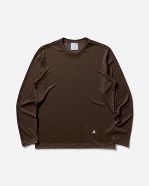 Roa Men S Fireflies Longsleeve Base Layer Dark - Brown