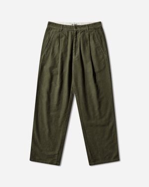 Cav Empt S Brushed Soft Cotton One Tuck Trousers - Green