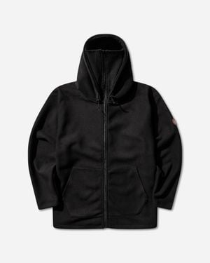 Cav Empt Men S Attached Hood Zip Up Fleece Jacket - Black