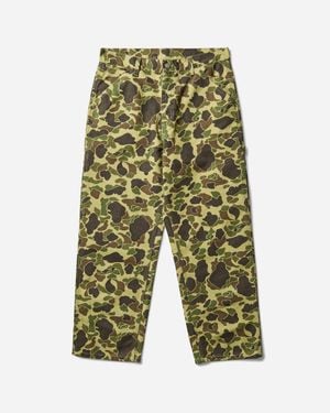 Carhartt Men S Duck Single Knee Pants Green (stone Washed) - Yellow