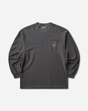 Carhartt Loose Pocket Longsleeve T-Shirt (Garment Dyed) - Grey