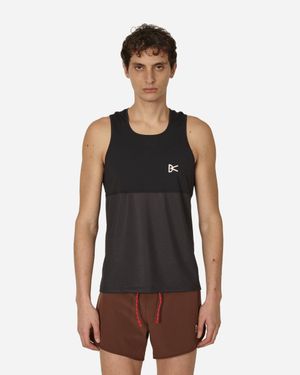 District Vision Panelled Mesh Singlet - Black