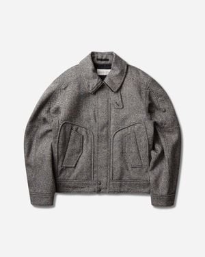 Dries Van Noten S Oversized Wool Tweed Jacket - Gray