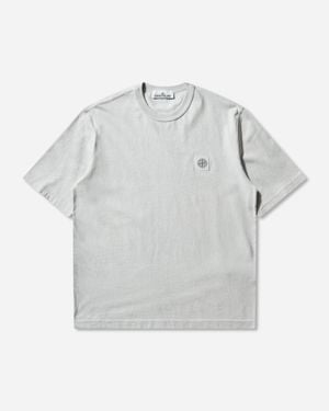 Stone Island Men S Combed Organic Cotton Jersey Reflective Garment Lamination T-shirt T-shirt Sky - Grey
