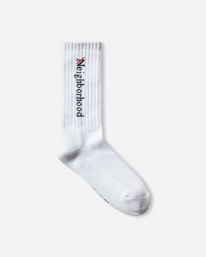 Neighborhood Logo Socks - White