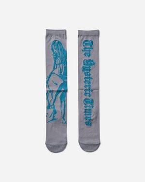 Hysteric Glamour Women S Hysteric Times Sheer High Socks - Blue