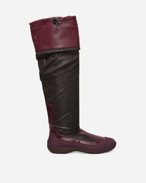 Kiko Kostadinov S Avocet Leather Boots Espresso - Red