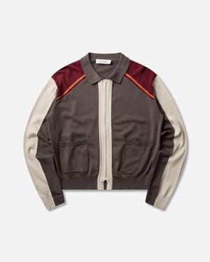 Kiko Kostadinov Men S Munno Knit Cardigan Slate - Brown