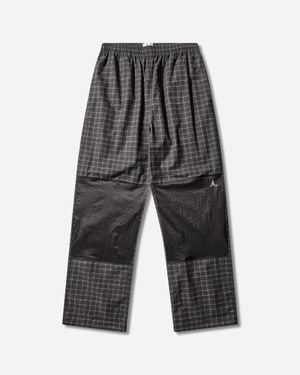 ROA Men S Aaair Floweave Printed Check Elasticated Waistband Trousers Anthracite - Grey