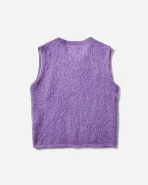 ERL Men S Argyle Mohair Vest - Purple