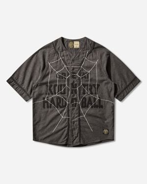 Kapital Men S Cotton Wool Great Kountry Baseball Shirt Dark Grey