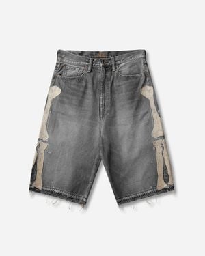 Kapital Men S 14oz Denim 5p Shorts (bone) - Gray