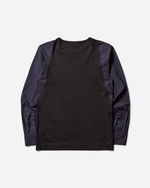 Dries Van Noten Men S Contrast Sleeves T-shirt - Black