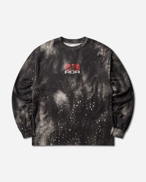 ROA Fuzzy Print Long Sleeve T-Shirt Fuzzy - Black