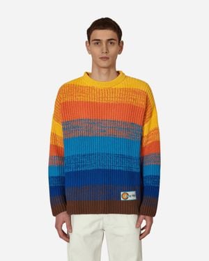 CAMP HIGH Sunset Rib Knit Sweater - Blue