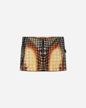Jean Paul Gaultier Women S Re-edition Dots Skirt Orange - White