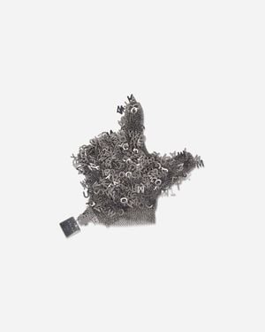 ASLAN WORLD Chainmaille Fingerless Glove Heavy Metal - White