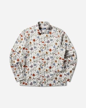 Junya Watanabe Men S Floral Longsleeve Shirt / Red / Purple / Blue - Grey