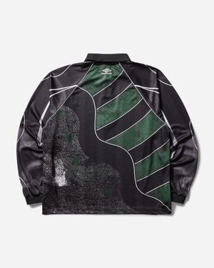 Umbro Men S 95 96 Longsleeve Polo Dark Green / Black