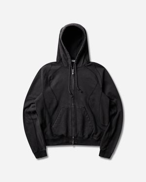 NVRFRGT S Paneled Zip Up Hoodie Faded - Black