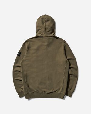 Stone Island Garment Dyed Zip Hoodie - Green