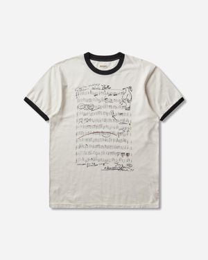 Kapital S 20/-Jersey Ringer T-Shirt (Boro Elegy) Ecru - Grey