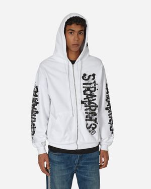 Stray Rats Roadkill Zip Up Hooded Sweatshirt - White