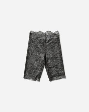 Guess Women S Lace Biker Shorts Washed Out - Gray